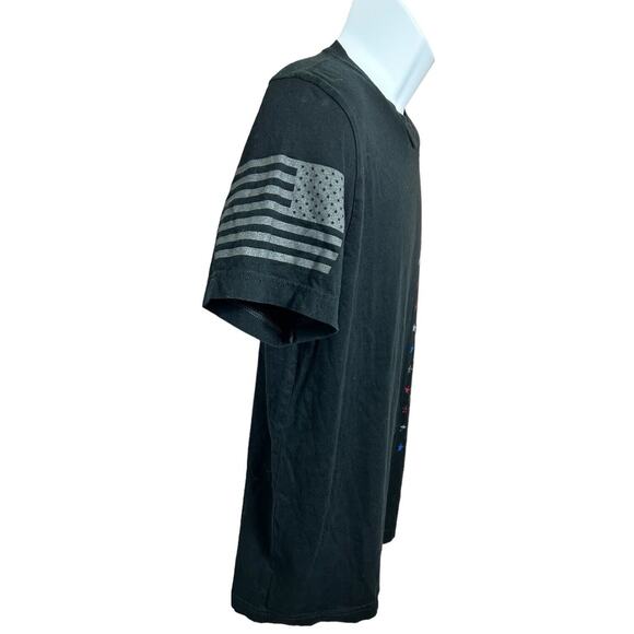 Men's Grunt Style Black T-Shirt Sz Medium American Flag Stars Short Sleeve - Picture 4 of 8